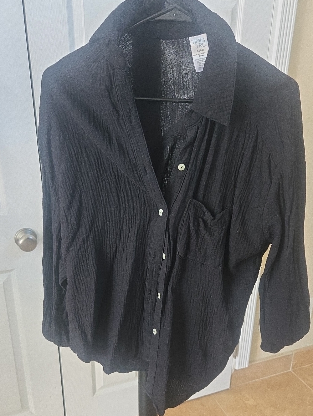 Women's Black Button-Up Shirt